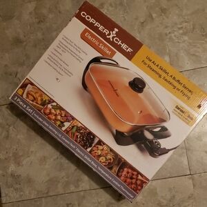 Copper Chef Electric Skillet with Glass Lid - Copper